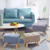 Linen Upholstered Chair Stool Shoes Changing Seat Footstool Footrest with Pocket