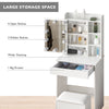 Modern Dressing Table Makeup Vanity White with Mirror LED Lights Drawers & Stool