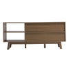 Modern Double Doors TV Cabinet Stand Unit with Storage Space Shelves Dark Brown
