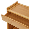 Bamboo Wood Storage Cupboard Cabinet Side Table with Rattan Doors Drawer Shelf