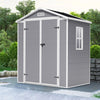6x4.4FT Grey Plastic Shed Outdoor Garden Tools Storage House with 2 Doors Window