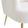 Sherpa Accent Chair White Teddy Fabric Livingroom Armchair Small Sofa Metal Legs