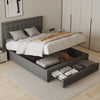 VELVET OTTOMAN STORAGE BED FRAME GAS LIFT UP 4FT6 DOUBLE SIZE WITH DRAWER