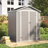 6x4.4FT Grey Plastic Shed Outdoor Garden Tools Storage House with 2 Doors Window