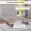 Double Metal Bed Frame - Bedstead Base with Headboard and Footboard - Metal Slat