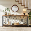 70.9'' Long Console Table, 2-Tier Industrial Table Behind Couch w/ Storage Shelf