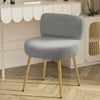 Modern Linen Padded Chair Dressing Table Seat Furniture with Golden Metal Legs
