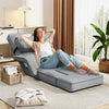 Floor Folding Chair 14 Positions Adjustable Floor Lazy Chair with Armrest Single
