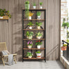 Tribesigns Industrial Bookshelf, 6-Tier Tall Bookcase with Open Shelves,Brown