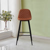 2 pcs Brown PU Bar Stools Breakfast Chairs Dining Chair High Legs Kitchen Padded