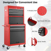 6 Drawer Rolling Tool Chest Combo Lockable Tool Cabinet with Wheels-Red