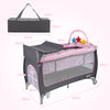 4 in 1 Infant Nursery Center with Bassinet & Changing Table Pink