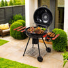 Portable Grill BBQ Garden Barbecue Smoker Burner Kettle w/ Warming Rack Shelves