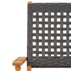 Folding Garden Chairs 6 pcs Black Poly Rattan and Solid Wood J8S7