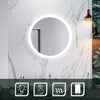 Round LED Bathroom Mirror with Demister Pad Touch Switch Illuminated Light 600mm