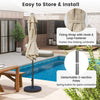 Large Table Umbrella w/ Push Button Tilt & Crank Handle-Beige