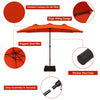 4.6M Outdoor Extra Large Umbrella Double-Sided Parasol W/ Solar LED Lights
