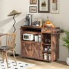 Kitchen Island Storage Trolley Rolling Cart Cupboard with Wine Rack & 2 Doors