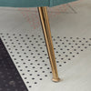 Retro Lotus Armchair Upholstered Chair Break Sofa Velvet Fabric Gilded Metal Leg