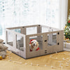 Indoor Tempered Glass Dog Playpen Pet Whelping Pen Box Protective Ledge Inside