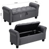 Deep Buttons Ottoman Storage Chest Linen Stool Bench Seat Home Bed End Furniture