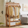 Heavy Duty Large Bamboo Clothes Rail Rack Garment Coat Stand Shoes Storage Tidy