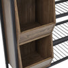 Industrial Shoe Bench Vintage Hallway Rustic Metal Wood Storage Tier Shelf Rack