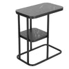 C-Shaped Sofa Side Table Coffee Laptop End Table Living Room Tea Desk with Shelf