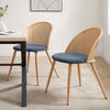 Dusk Phoebe Blue Velvet & Natural Set of 2 Dining Chairs RRP £89