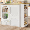 KITCHEN ISLAND EXTENDABLE BAR TABLE WITH STORAGE CABINET CUPBOARD BISTRO TABLE
