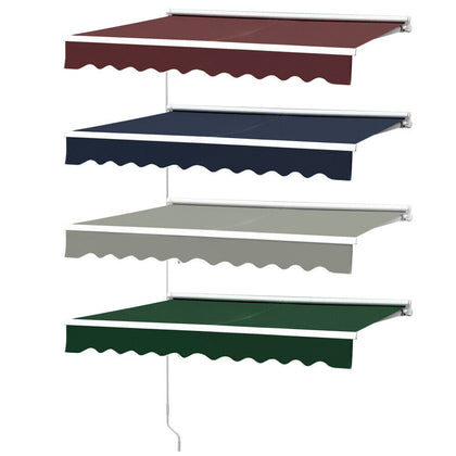 Manual Retractable Awning Canopy Window Balcony Doors Sun Shade Shelter Outdoor