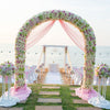 2.6m Free Standing Circular Arch Flower Stand 3 Poles Moon Door Archway Backdrop