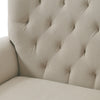 High Button Wing Back Beige Velvet Tub Chair Lounge Fireside Occasional Armchair