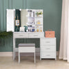 Dressing Table Set Cabinet Three Dimming Light Bulb Vanity Set Bedroom w/ Mirror