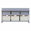 Hallway Bench Shoe Rack Entrance Storage Ottoman Cabinet Wicker Drawers Baskets