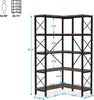Tribesigns 5-Shelf Corner Bookshelf, Large Modern Corner Bookcase, Rustic Brown