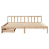Bed Frame with Drawers 200x200 Solid Wood Pine B6R4