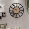 Wall Clock Big Giant Large Roman Numerals Skeleton Metal Face Clocks Wood Centre