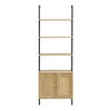 3 Tier Wooden Bookcase Cupboard with Doors Storage Shelving Display Cabinet Unit