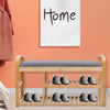 Hallway Shoe Storage Bench with Padded Seat Cushion Wood Shoe Rack Shoe Cabinet