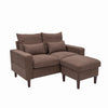 2 Seater faux leather/Linen Fabric Love Seat Sofa Armchair with Footstool Couch