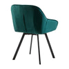 Set Of 2 Velvet Fabric Swivel Dining Chairs Diamond Kitchen Seat With Metal Leg