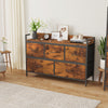 Smilesun 5 Drawers Chest of Drawers Fabric Wood Metal Storage Organiser Bedroom