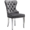 Dining Chairs Set of 2/4/6 Fabric Upholstered Kitchen Chairs w/ Metal Legs Grey