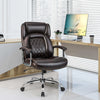 Swivel Task Chair 227kg Leather Office Chair w/Extra Wide Seat-Coffee