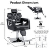 Styling Salon Barber Chair Swivel Hairdressing Chair 6-Level Adjustable Headrest