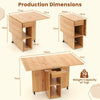 Folding Dining Table Drop Leaf Table Foldable Office Table-Natural