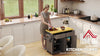Rolling Kitchen Island Cart with Rubber Wood Top, Spices Grey