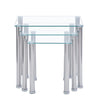 Nest of 3 Black Clear Tempered Glass Side End Lamp Sofa Tables Nested Tables