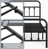 3Ft Single Bed Frame Vintage Iron Platform Bed with High Headboard and Footboard